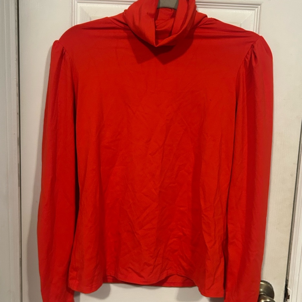 NWT Rachel Parcell Vibrant Red Turtleneck Top